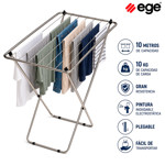 Imagen de Tendedero de Piso Niquel Mate 106x54.5x92.5cm EGE