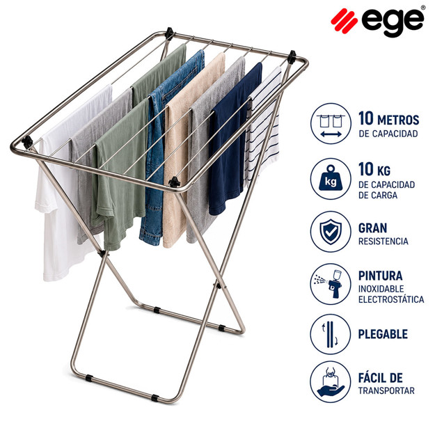 Imagen de Tendedero de Piso Niquel Mate 106x54.5x92.5cm EGE