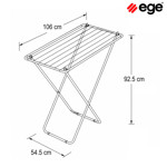 Imagen de Tendedero de Piso Niquel Mate 106x54.5x92.5cm EGE
