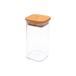 Imagen de FRASCO de Vidrio Tapa Bambu 300ml 6.5*6.5/12.5cm