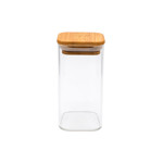 Imagen de FRASCO de Vidrio Tapa Bambu 300ml 6.5*6.5/12.5cm