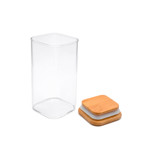 Imagen de FRASCO de Vidrio Tapa Bambu 300ml 6.5*6.5/12.5cm