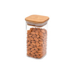 Imagen de FRASCO de Vidrio Tapa Bambu 300ml 6.5*6.5/12.5cm