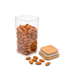 Imagen de FRASCO de Vidrio Tapa Bambu 300ml 6.5*6.5/12.5cm