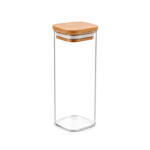 Imagen de FRASCO de Vidrio Tapa Bambu 590ml 6.5*6.5/19cm H