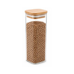 Imagen de FRASCO de Vidrio Tapa Bambu 590ml 6.5*6.5/19cm H