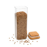 Imagen de FRASCO de Vidrio Tapa Bambu 590ml 6.5*6.5/19cm H
