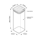 Imagen de FRASCO de Vidrio Tapa Bambu 590ml 6.5*6.5/19cm H