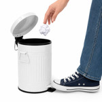 Imagen de PAPELERA Retro Blanca 5L.  21cmØ / 30cm H