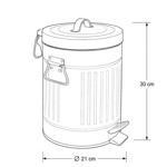 Imagen de PAPELERA Retro Blanca 5L.  21cmØ / 30cm H