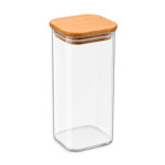 Imagen de FRASCO de Vidrio Tapa Bambu 1L 8.5*8.5/21cm H