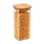 Imagen de FRASCO de Vidrio Tapa Bambu 1L 8.5*8.5/21cm H