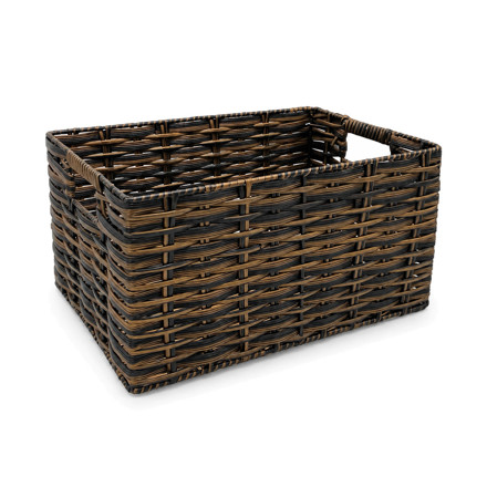Imagen de CESTO PVC Simil Rattan Grande 31x22x16cm H