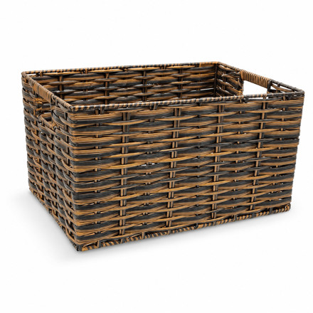 Imagen de CESTO PVC Simil Rattan Extra Grande 34x25x18cm H