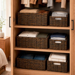 Imagen de CESTO PVC Simil Rattan Extra Grande 34x25x18cm H