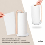 Imagen de PORTA PAPEL Cocina Bellwood Bco.Natural Ø17.4*35cm H UMBRA