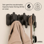 Imagen de PERCHERO Tempo 6 Ganchos Negro 47*18.4cm UMBRA