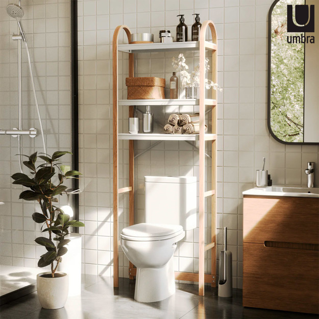 Imagen de ESTANTERIA sobre Inodoro Blanco/Mad.Natural 61*26*168cm H UMBRA