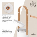 Imagen de PORTAROLLO de pie con reserva Bellwood Bco/Natural Ø18*68cm H UMBRA