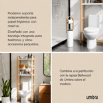 Imagen de PORTAROLLO de pie con reserva Bellwood Bco/Natural Ø18*68cm H UMBRA
