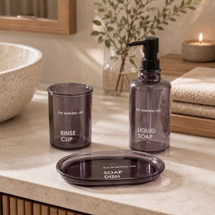 Imagen de Set de Baño Vidrio Deco 3 Pzas. ( 4 tonos )