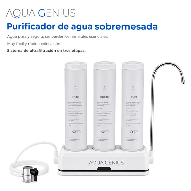Imagen de PURIFICADOR de Agua s/Mesada en Tres Etapas AQUA GENIUS