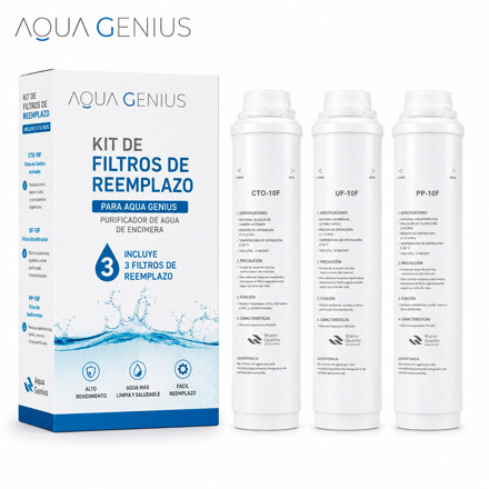 Imagen de Kit Reemplazo 3 Filtros AQUA GENIUS