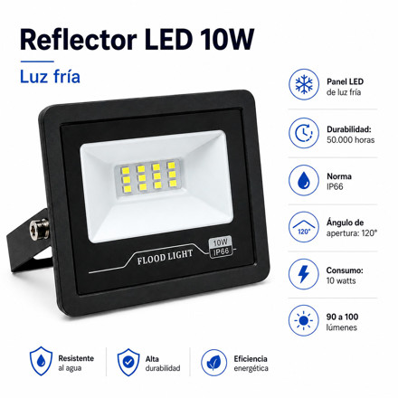 Imagen de REFLECTOR Led 10watts Frio Luxoon