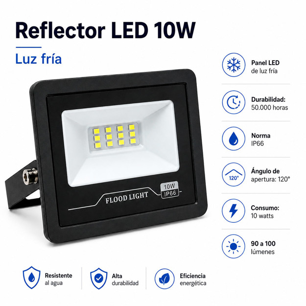 Imagen de REFLECTOR Led 10watts Frio Luxoon