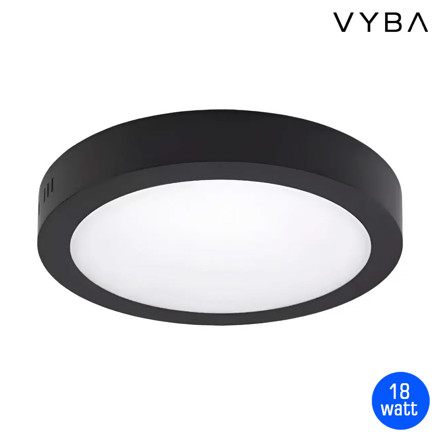 Imagen de PANEL LED Redondo Negro 18w Frio Ø22cm