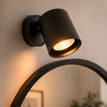 Imagen de SPOT 1 Luz GU10  Cilindro c/Mov. Negro Ø8*11cm DENSE