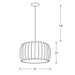 Imagen de COLGANTE Bombe Madera/Eco Ø37x20cm H / Cable.: 100cm