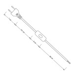 Imagen de CHICOTE c/Perilla y Ficha Bipolar Blanco 1.80mts
