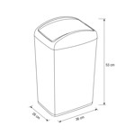 Imagen de PAPELERA 40Lts Plastica Vaiven Marron 26x36x53cm H
