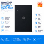 Imagen de PLAQUETA Negra Tactil Smart WIFI Bipolar