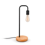 Imagen de LAMPARA de Mesa E27 Nordica Madera y Negro 48.5cm H base Ø15