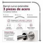 Imagen de Barral Curvo Extensible Acero 90-130cm