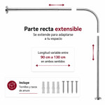 Imagen de Barral Curvo Extensible Acero 90-130cm