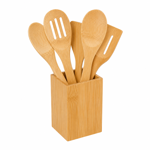 Imagen de SET 6 Pzas Utensilios Bambu 10x10x32cm H