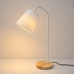 Imagen de LAMPARA Blanca Metal-Madera 49cm H