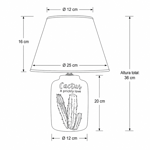 Imagen de LAMPARA Ceramica c/Pantalla Cactus Cool 36cm H  Ø12cm / Pantalla - Ø12*Ø25cm