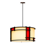 Imagen de COLGANTE Cilindro Grande Madera Rojo/Eco 20cm h / 38cm Ø