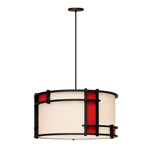 Imagen de COLGANTE Cilindro Grande Madera Rojo/Eco 20cm h / 38cm Ø
