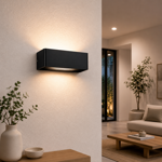 Imagen de Aplique LED Bidireccional 6w Cálido Tauro Negro 20x10x8cm H
