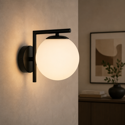 Imagen de Aplique 1 Luz Lyra Negro