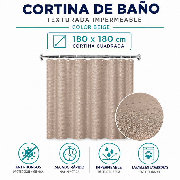 Imagen de Cortina 180x180 Arena Teflon Punto Diam.