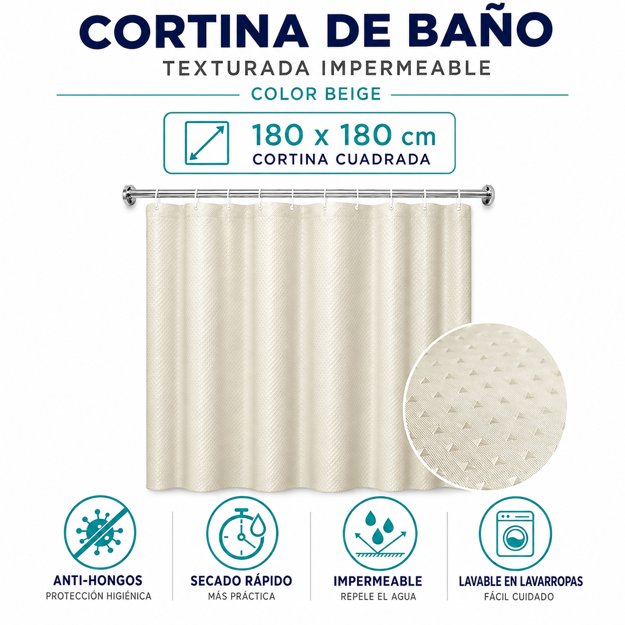 Imagen de Cortina 180x180 Beige Teflon Punto Diam.