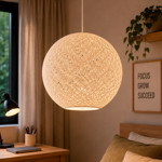 Imagen de COLGANTE 1 Luz Capullo Blanco Grande E27 Esfera 40Ø cm