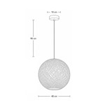 Imagen de COLGANTE 1 Luz Capullo Blanco Grande E27 Esfera 40Ø cm