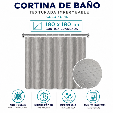 Imagen de Cortina 180x180 Gris Teflon Punto Diam.